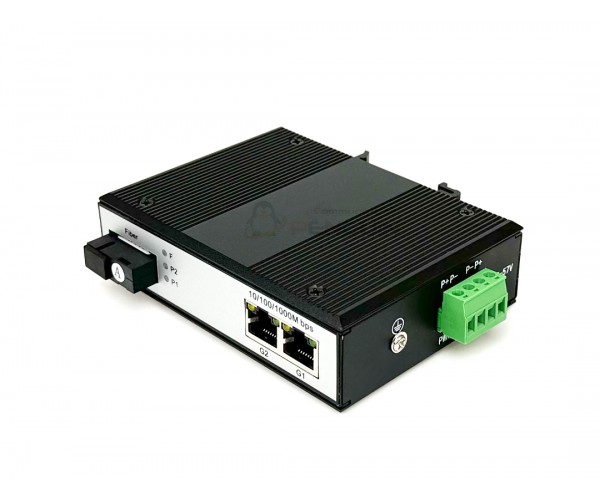 Full Gigabit Industrial Fiber Optic Transceiver 2GE + 2SC (20KM)